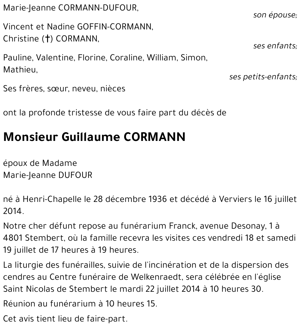 Guillaume CORMANN