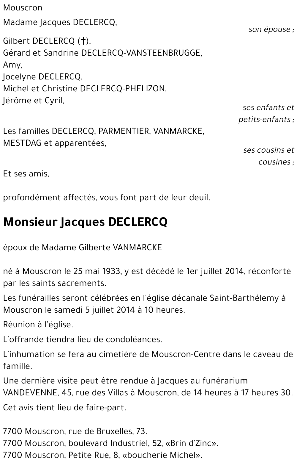 Jacques DECLERCQ