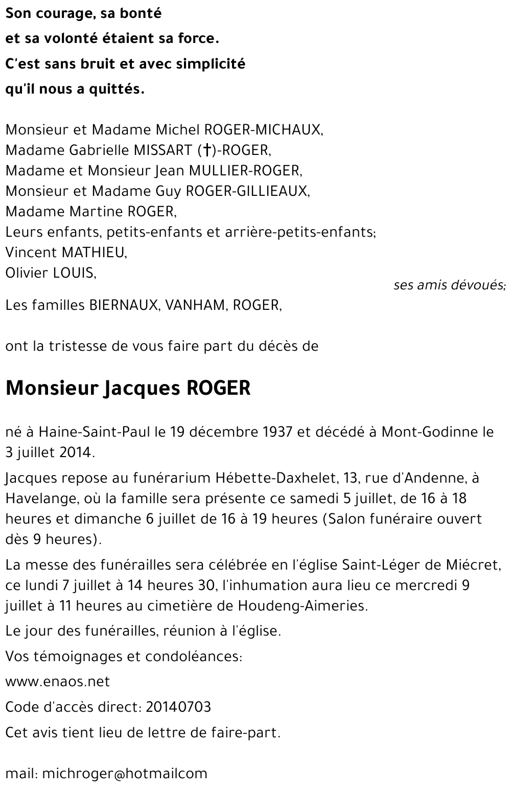 Jacques ROGER