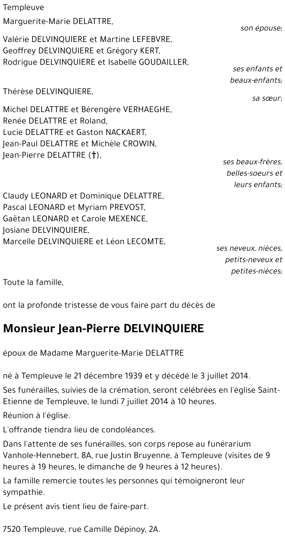 Jean-Pierre DELVINQUIERE