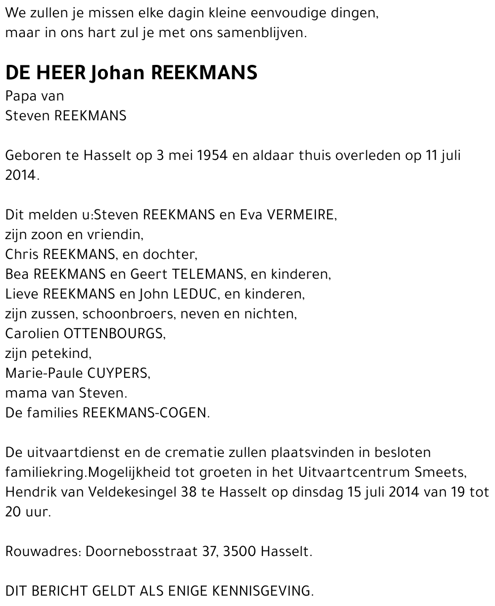 Johan Reekmans