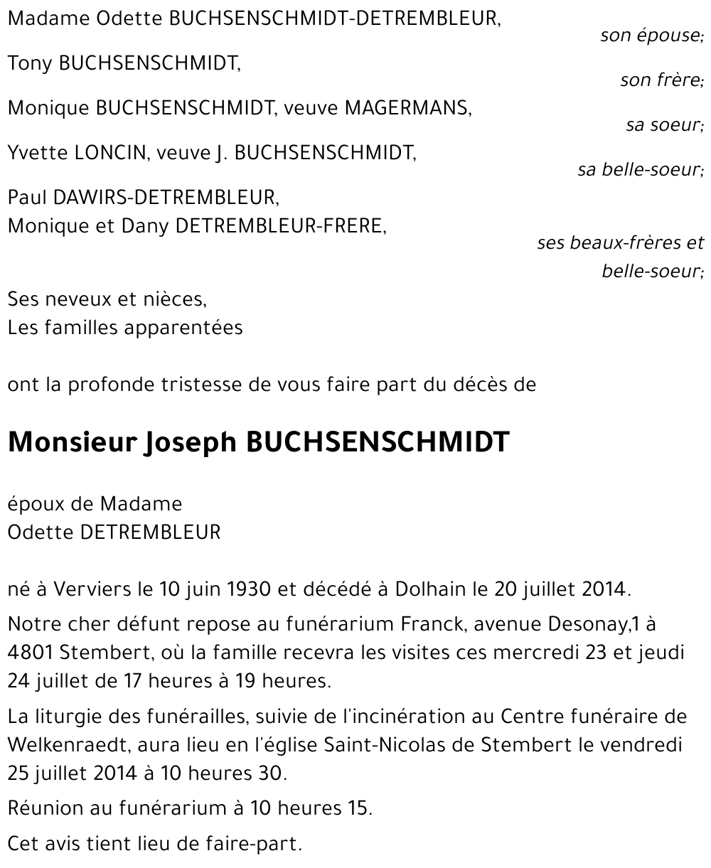 Joseph BUCHSENSCHMIDT