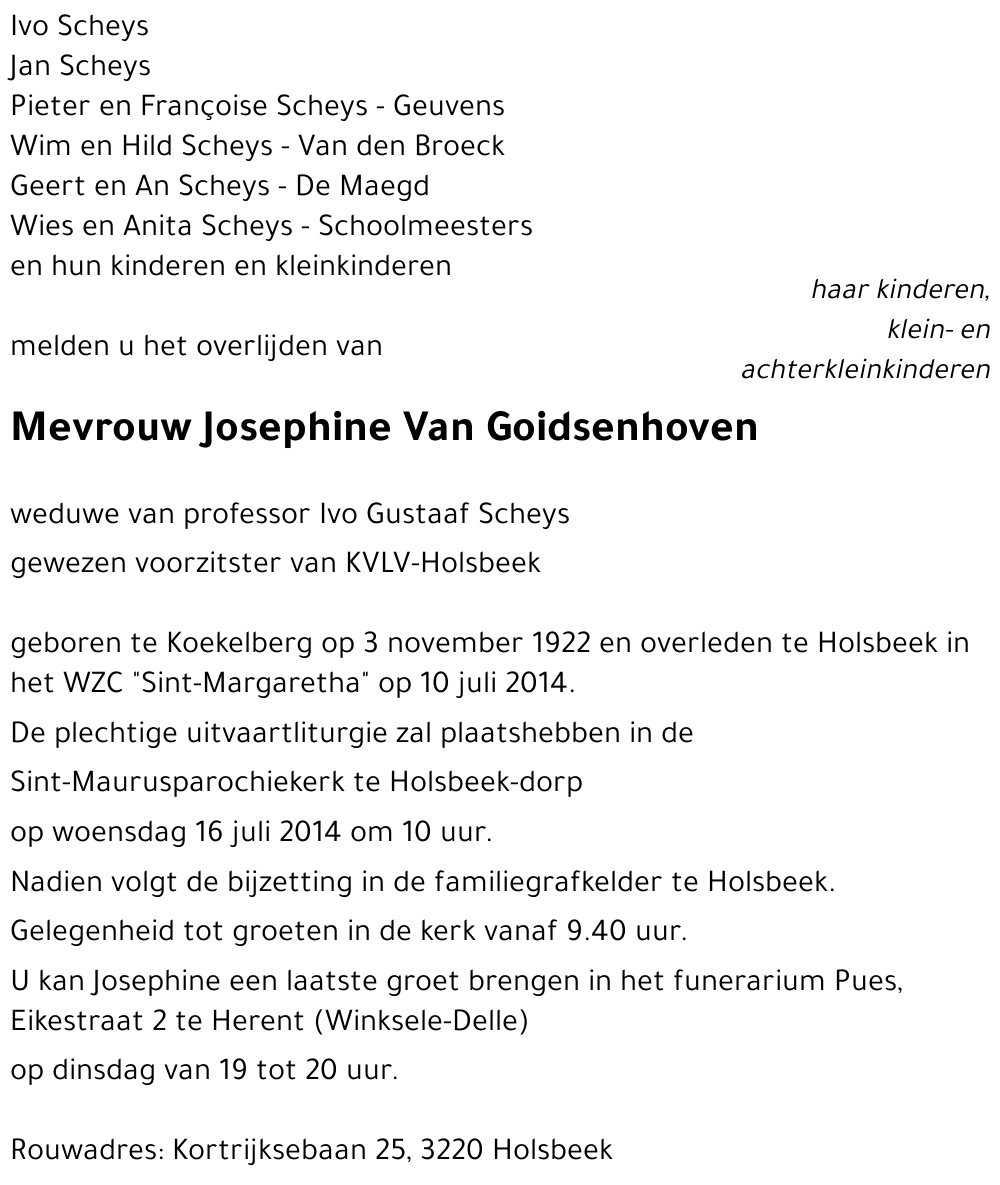 Josephine Van Goidsenhoven