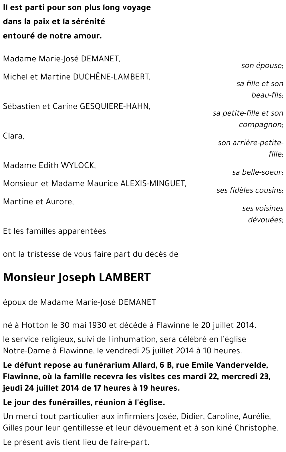 LAMBERT Joseph