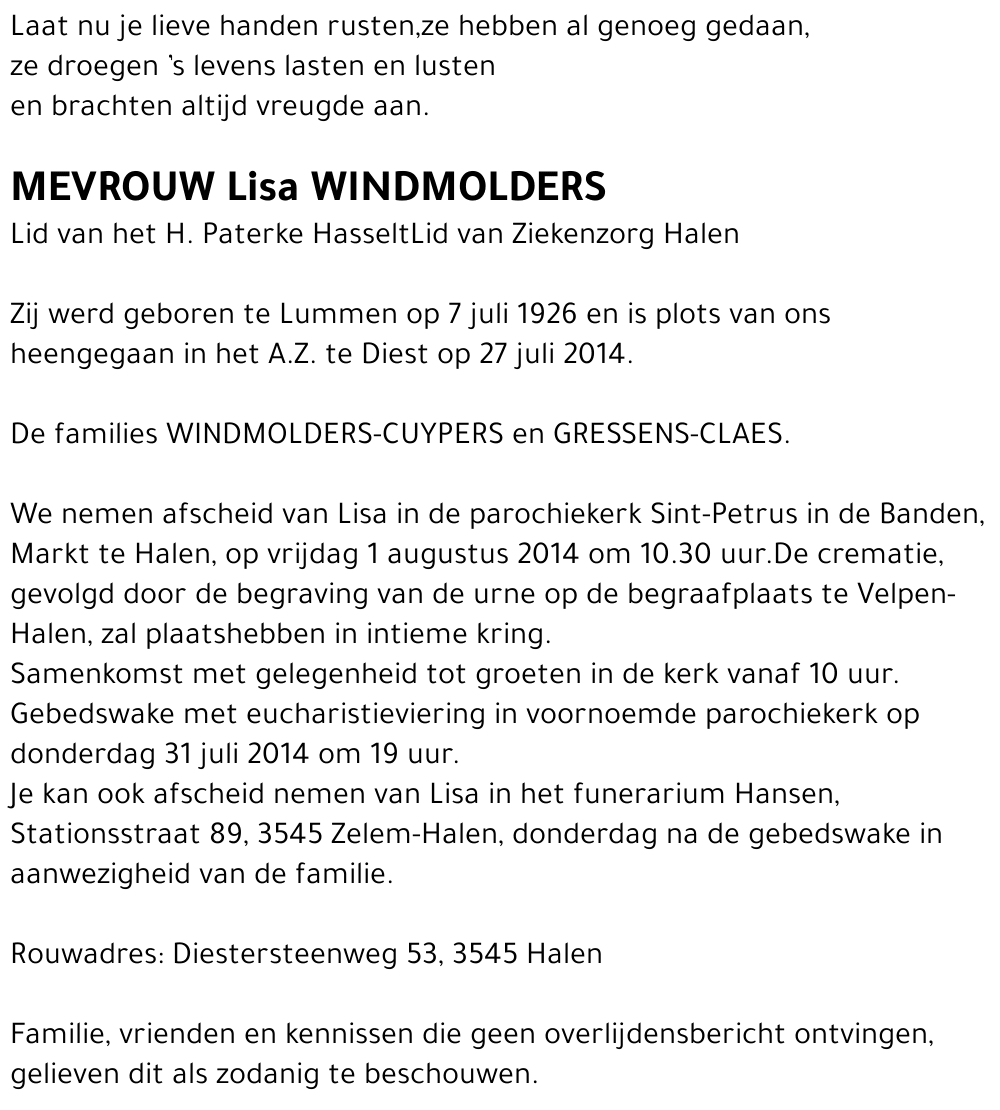 Lisa WINDMOLDERS