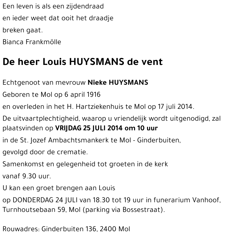Louis HUYSMANS