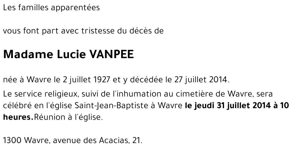 Lucie VANPEE