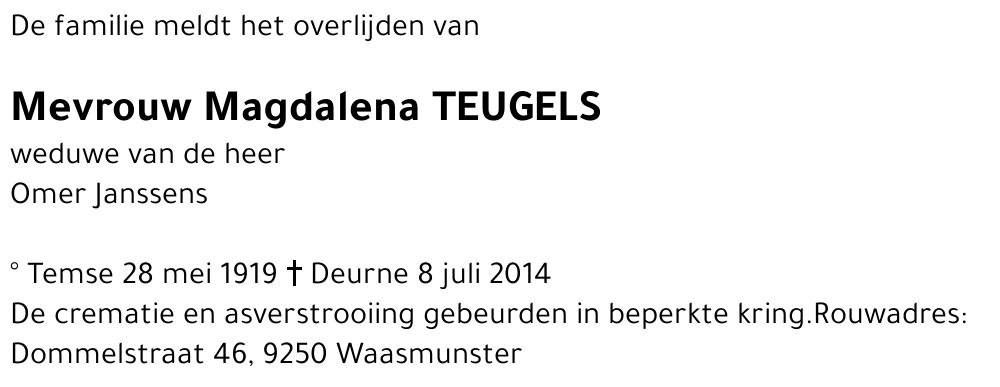Magdalena TEUGELS