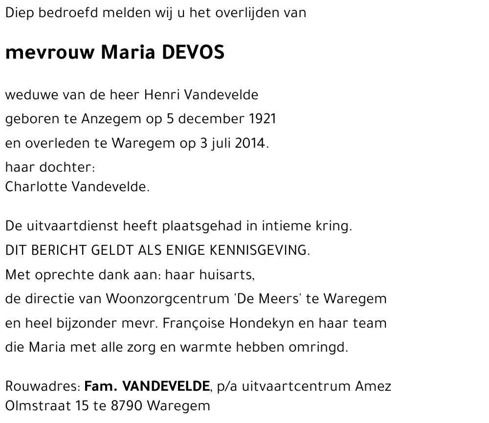 Maria DEVOS