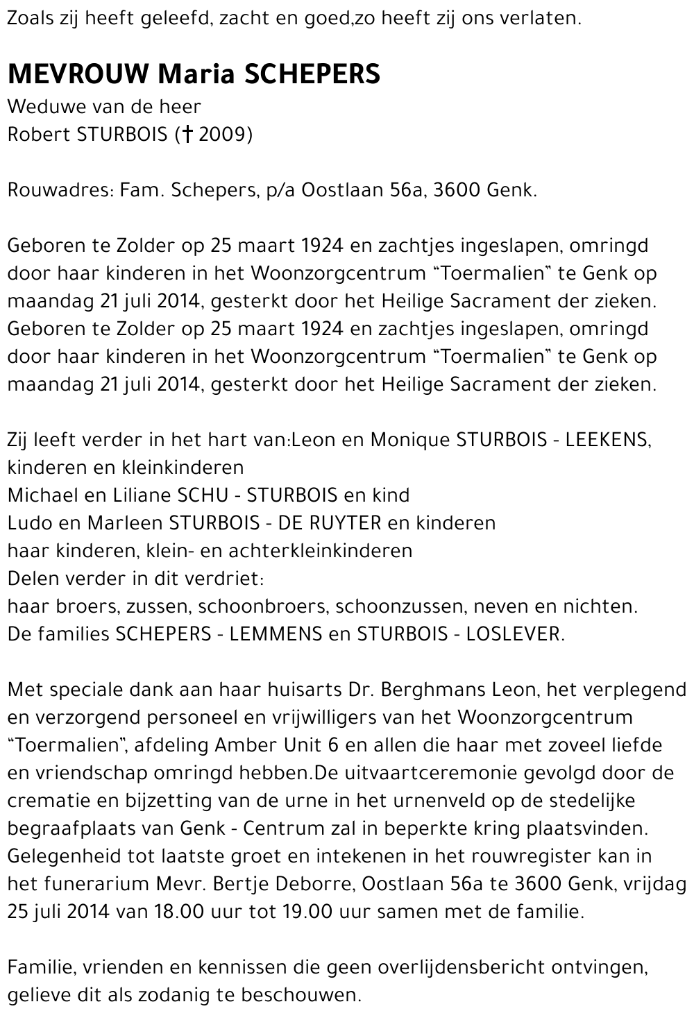 Maria SCHEPERS