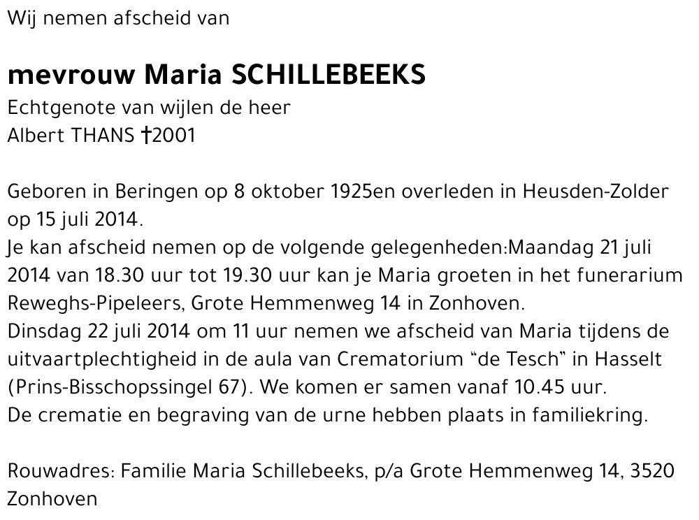 Maria Schillebeeks
