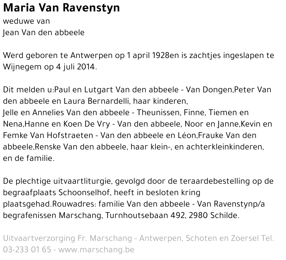 Maria Van Ravenstyn
