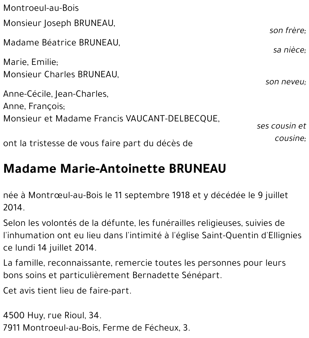 Marie-Antoinette BRUNEAU