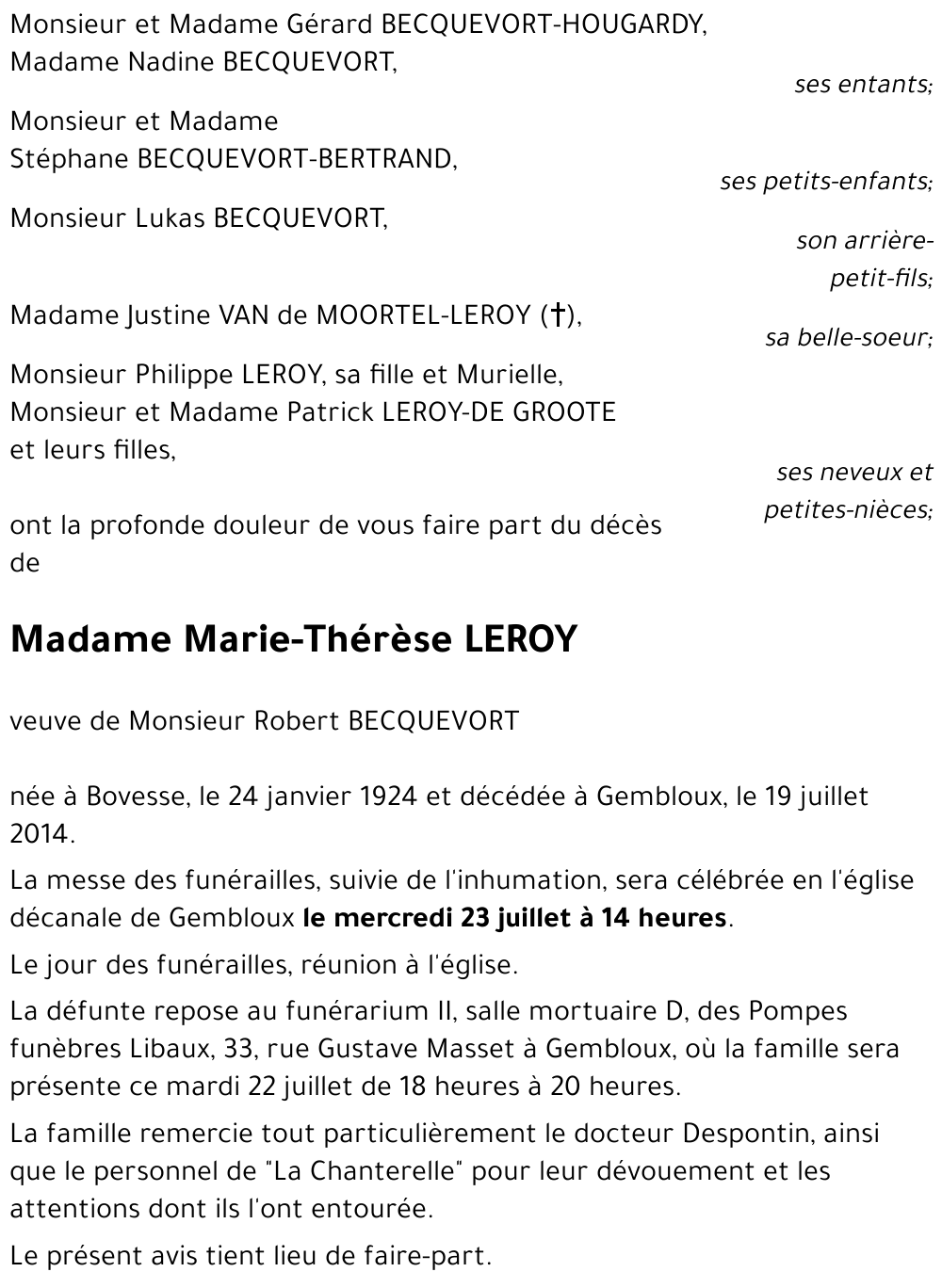 Marie-Thérèse LEROY