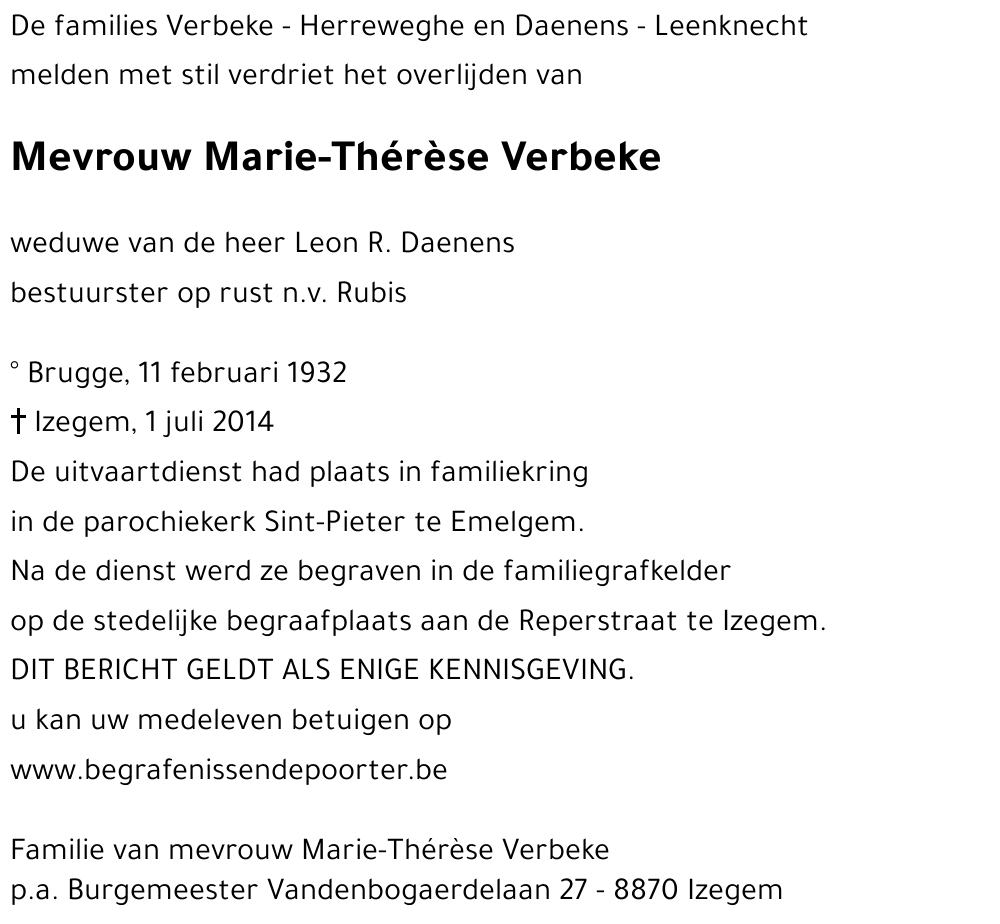 Marie-Thérèse Verbeke