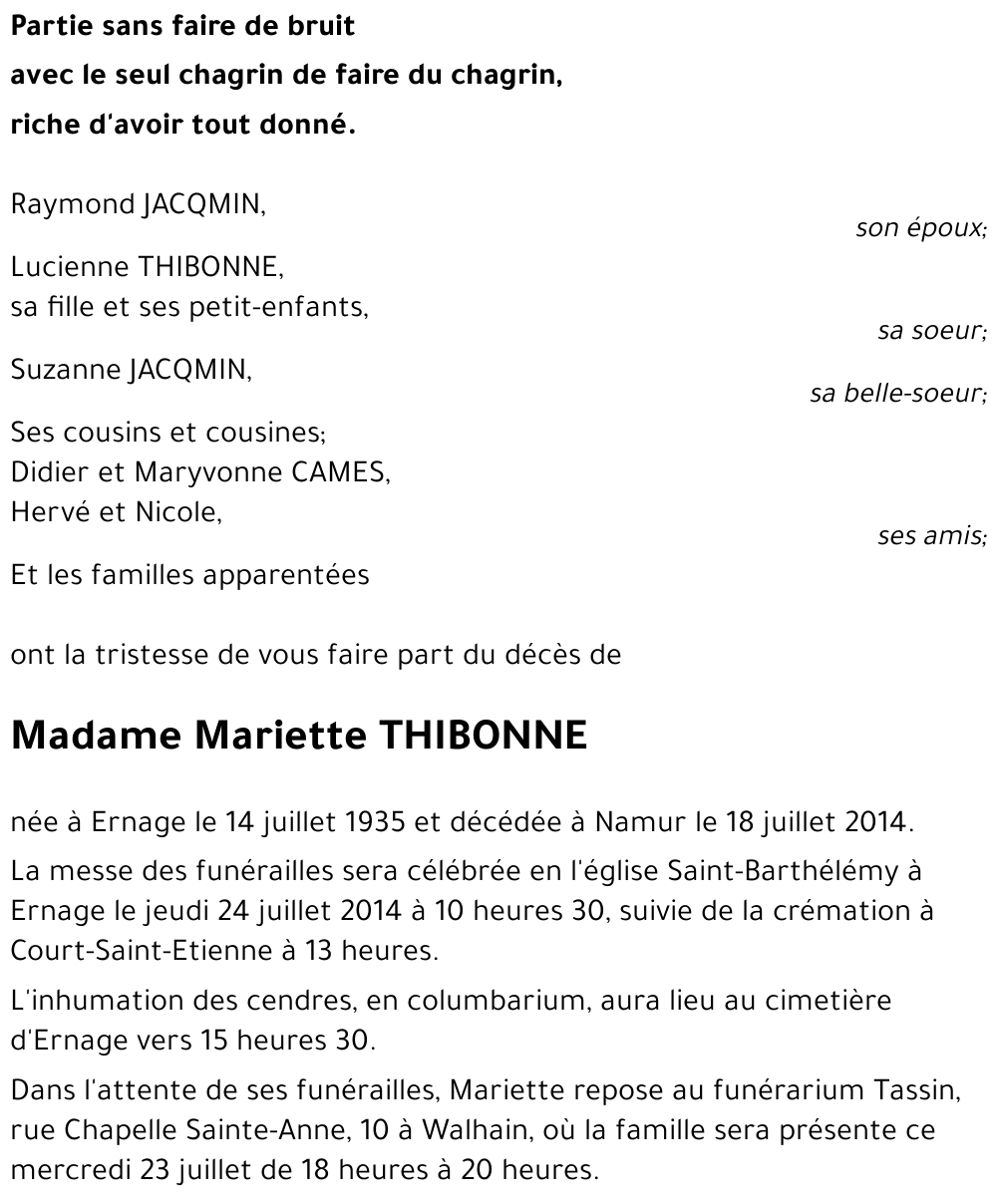Mariette THIBONNE