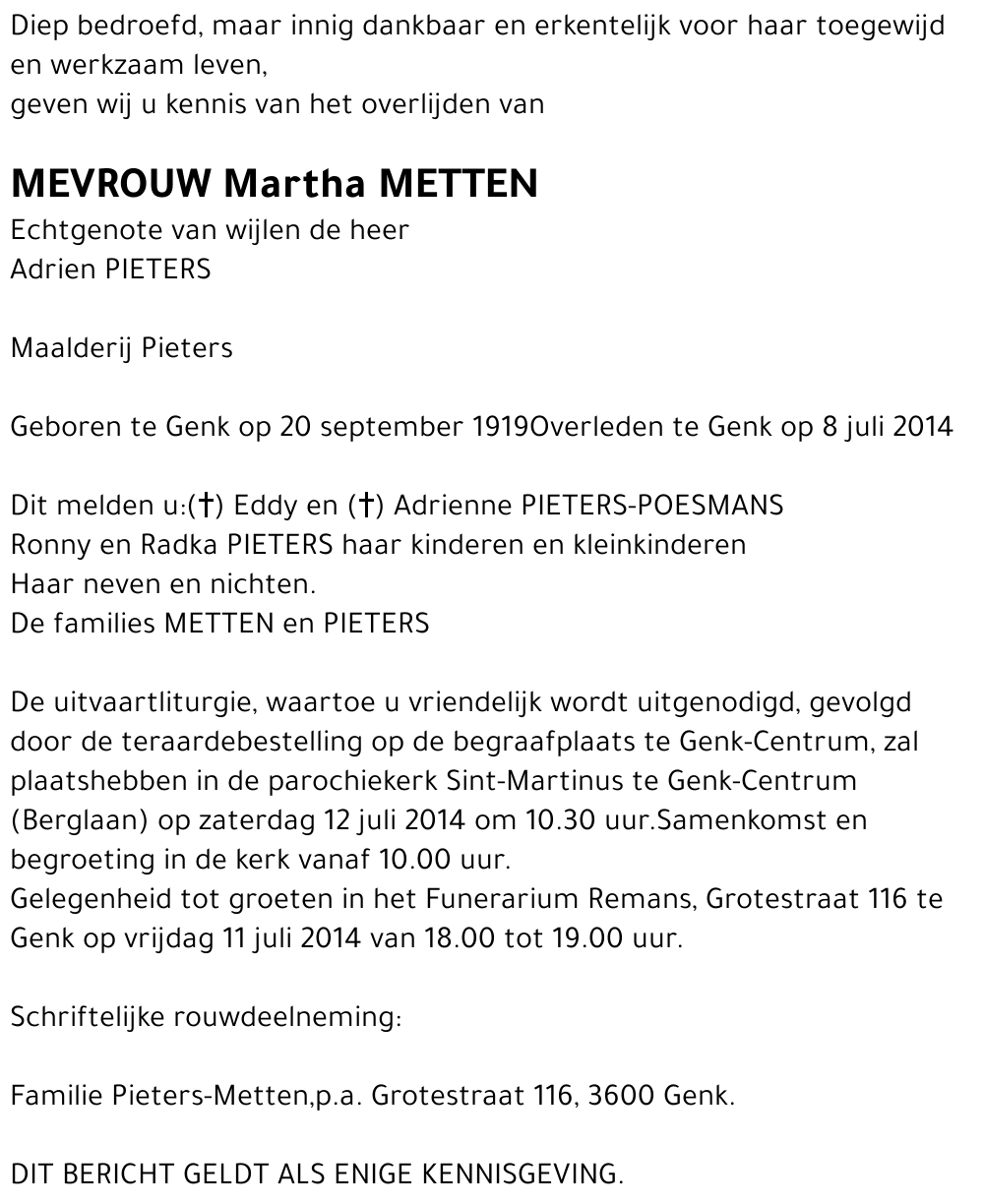 Martha METTEN