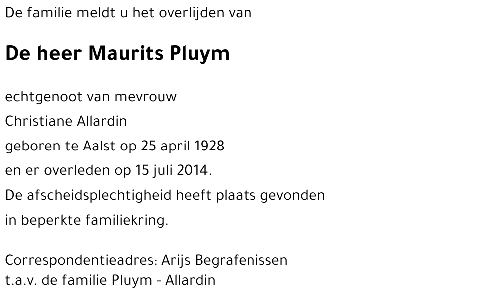 Maurits Pluym