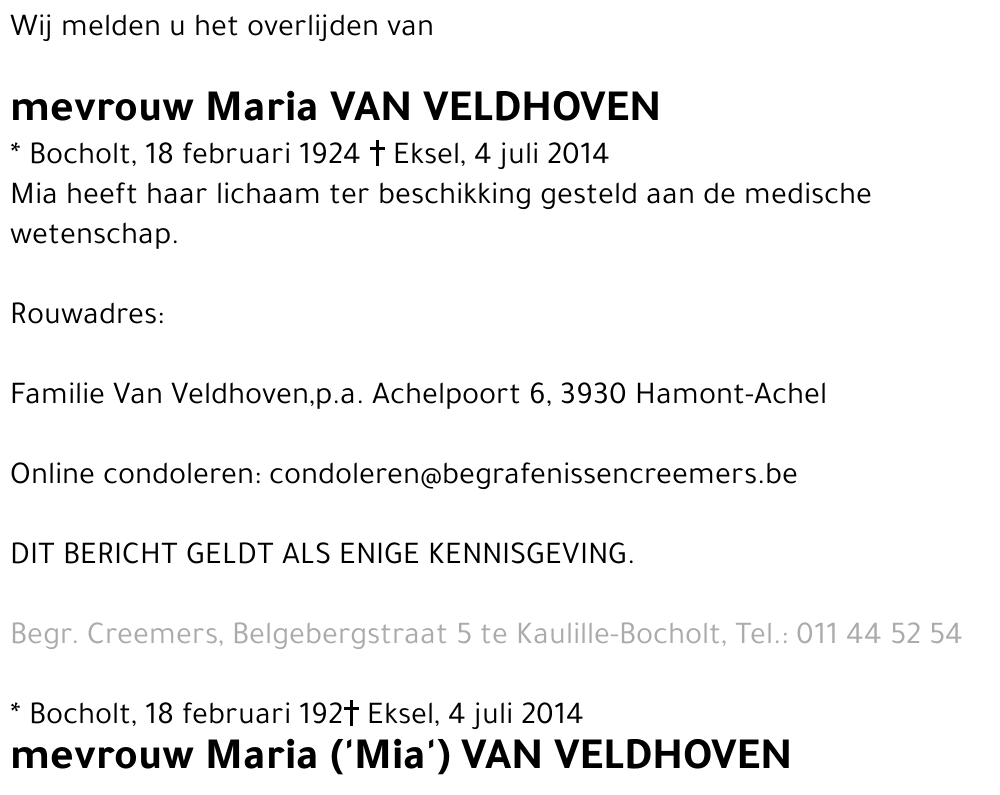 Mia Van Veldhoven