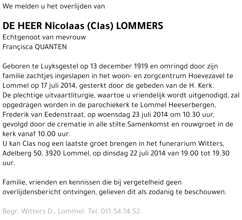 Nicolaas (Clas) Lommers