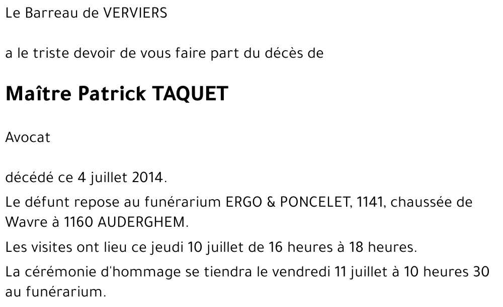 Patrick TAQUET