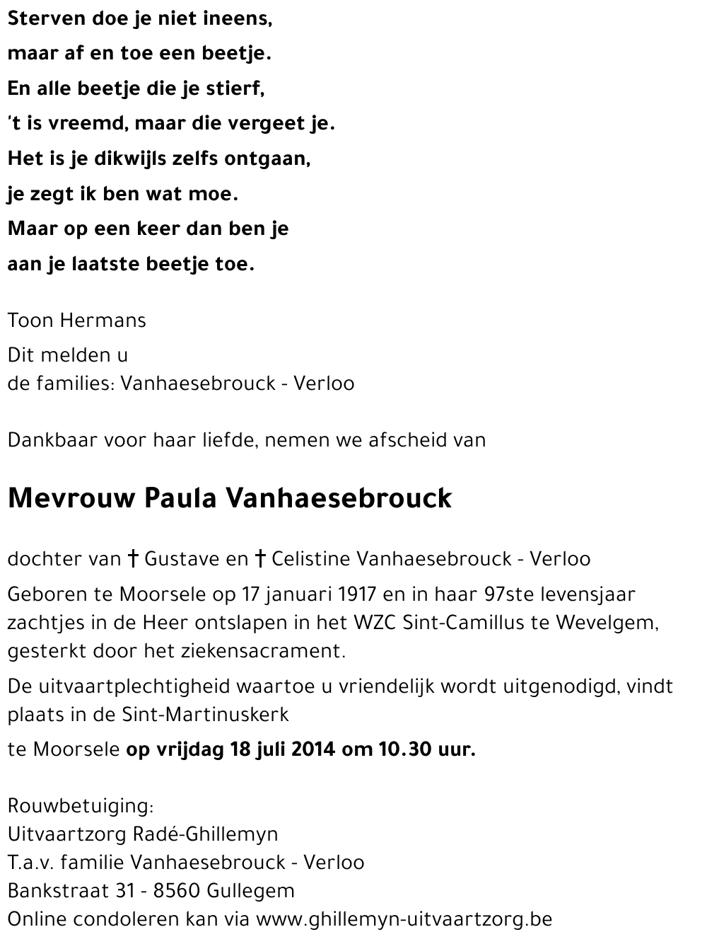 Paula Vanhaesebrouck