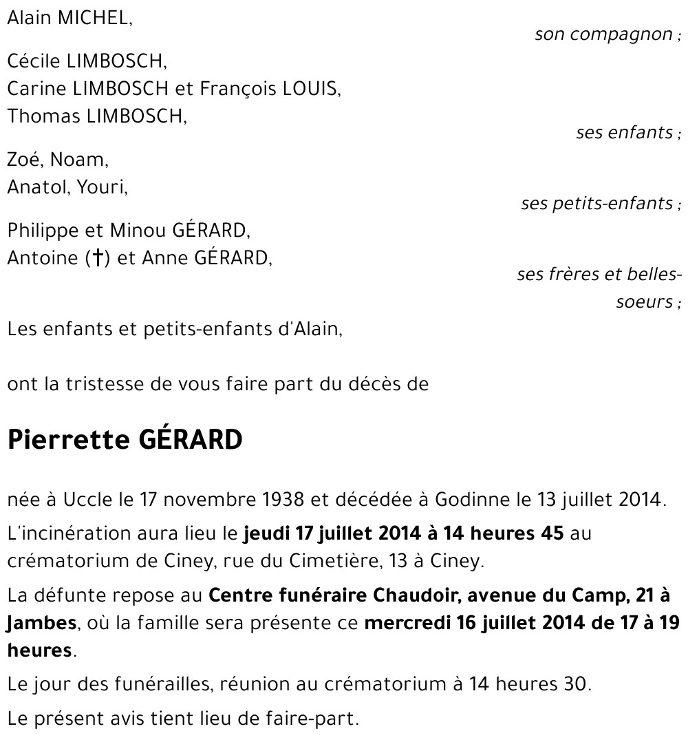 Pierrette GÉRARD