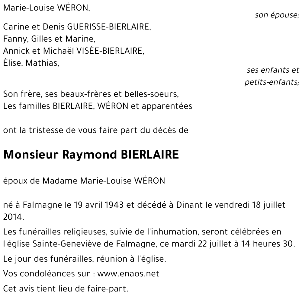 Raymond BIERLAIRE