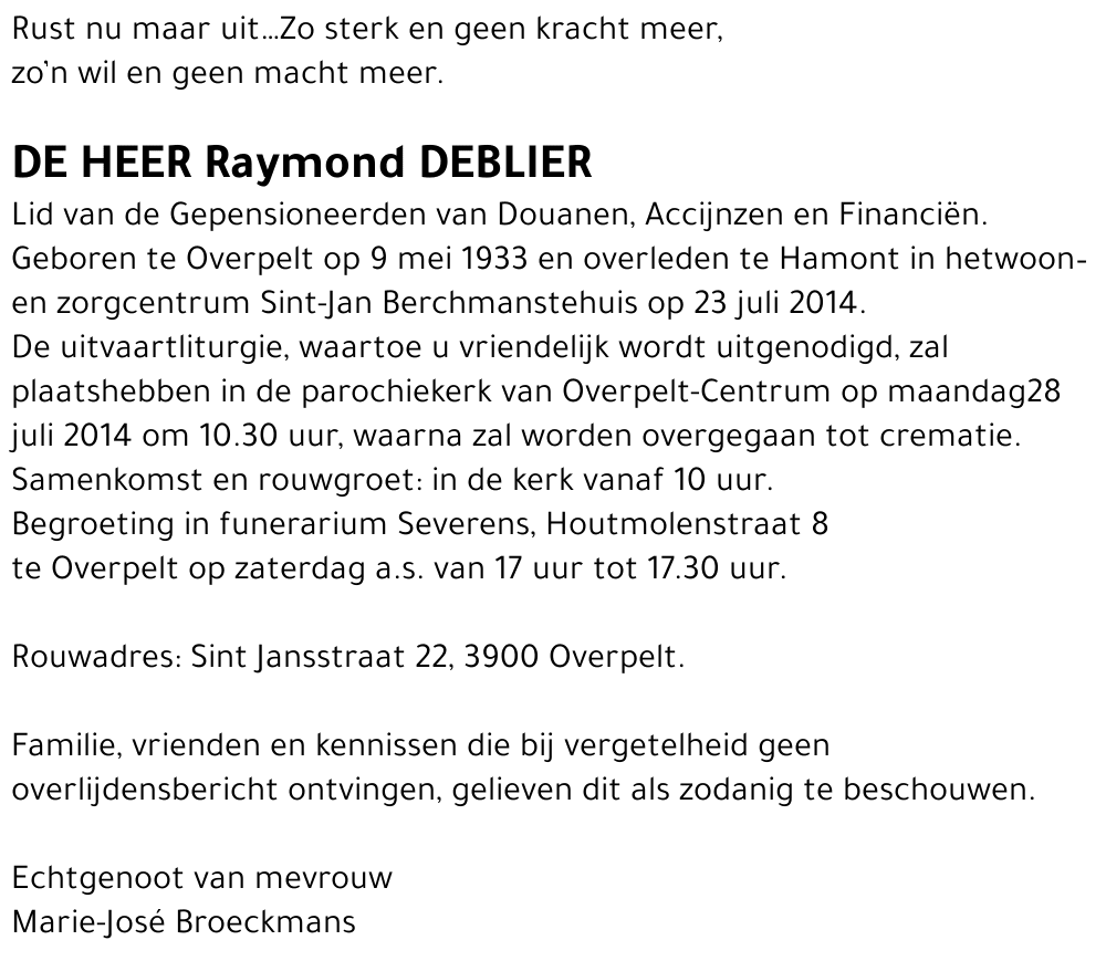 Raymond Deblier