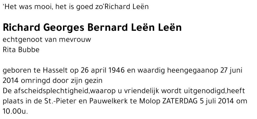 Richard Georges Bernard Leën