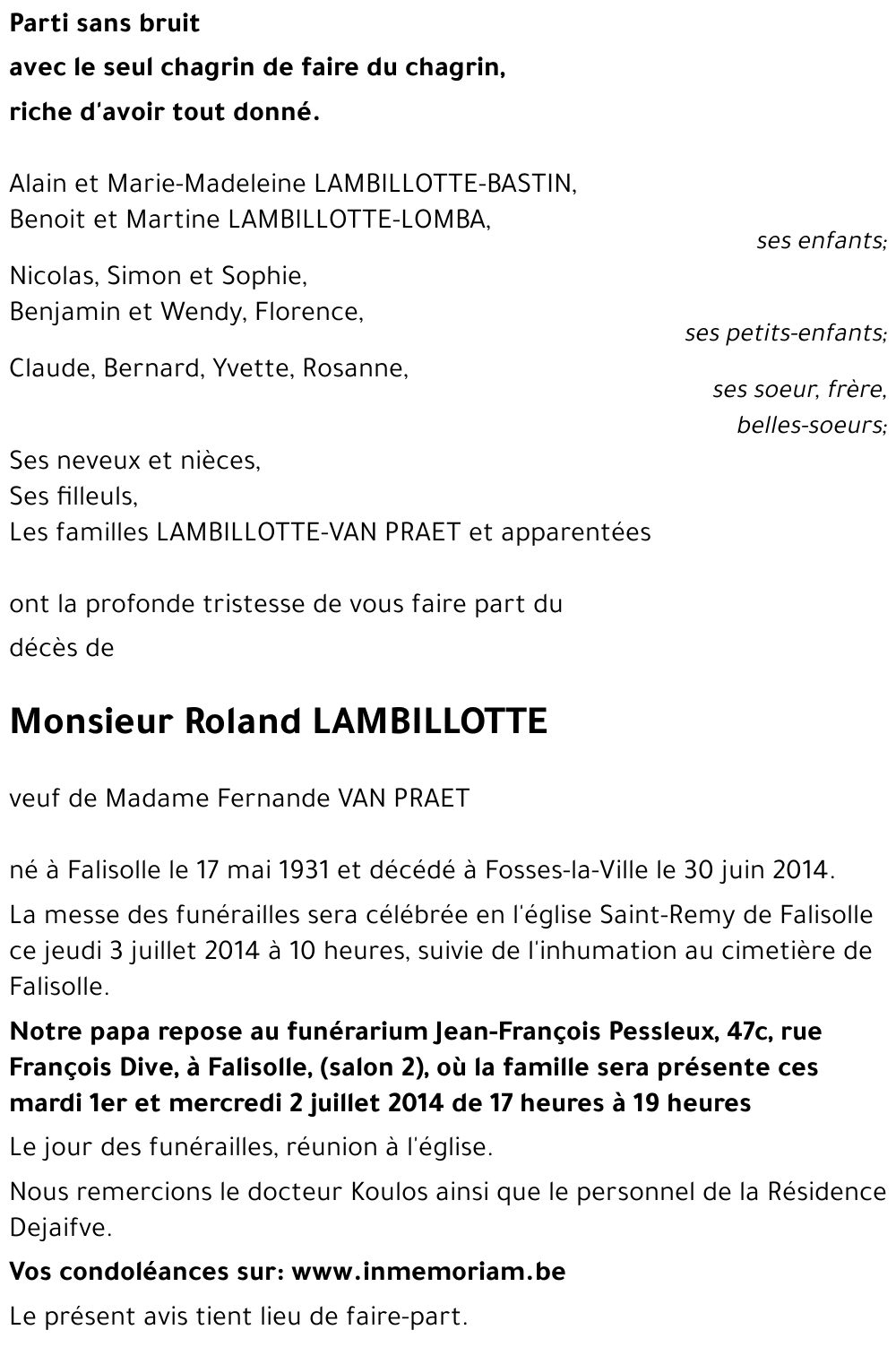 Roland LAMBILLOTTE