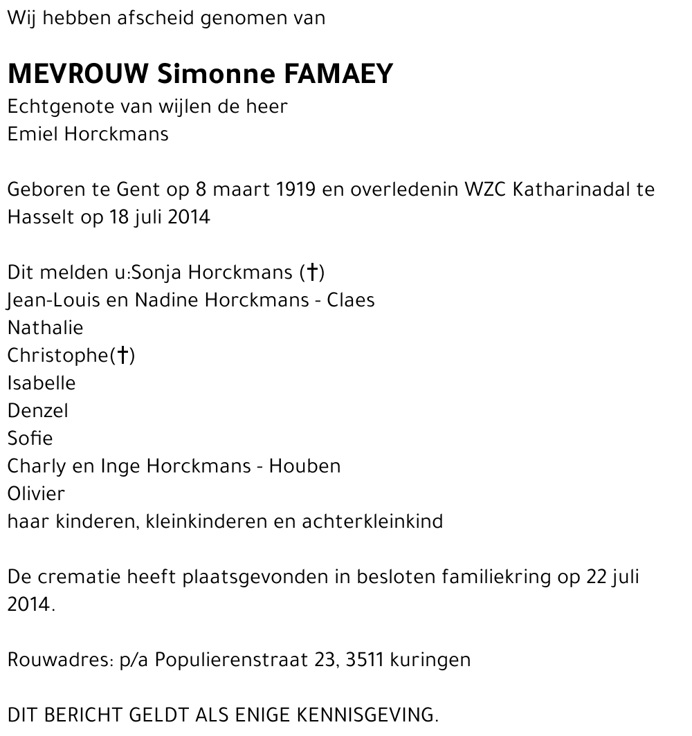 Simonne Famaey