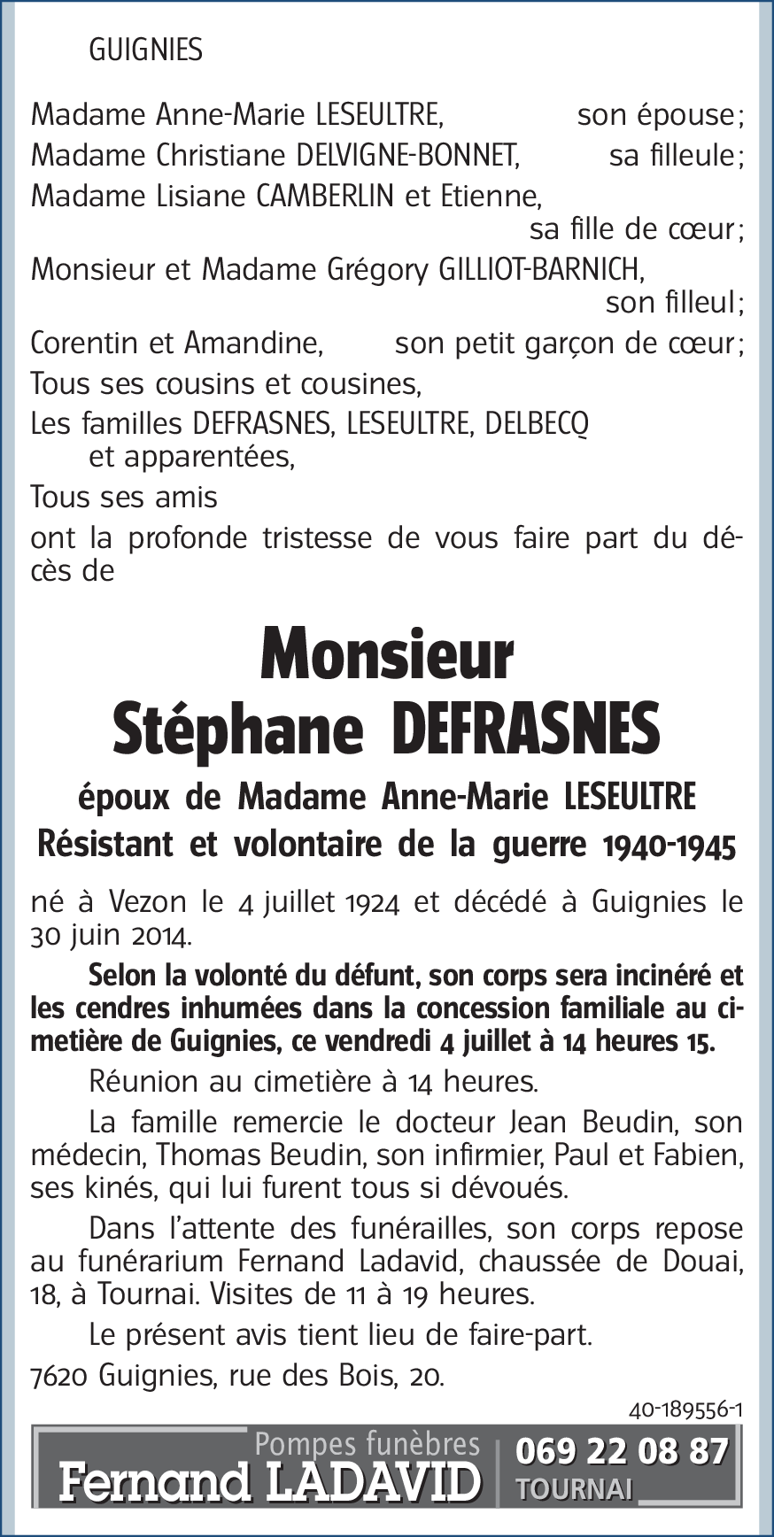 Stéphane DEFRASNES