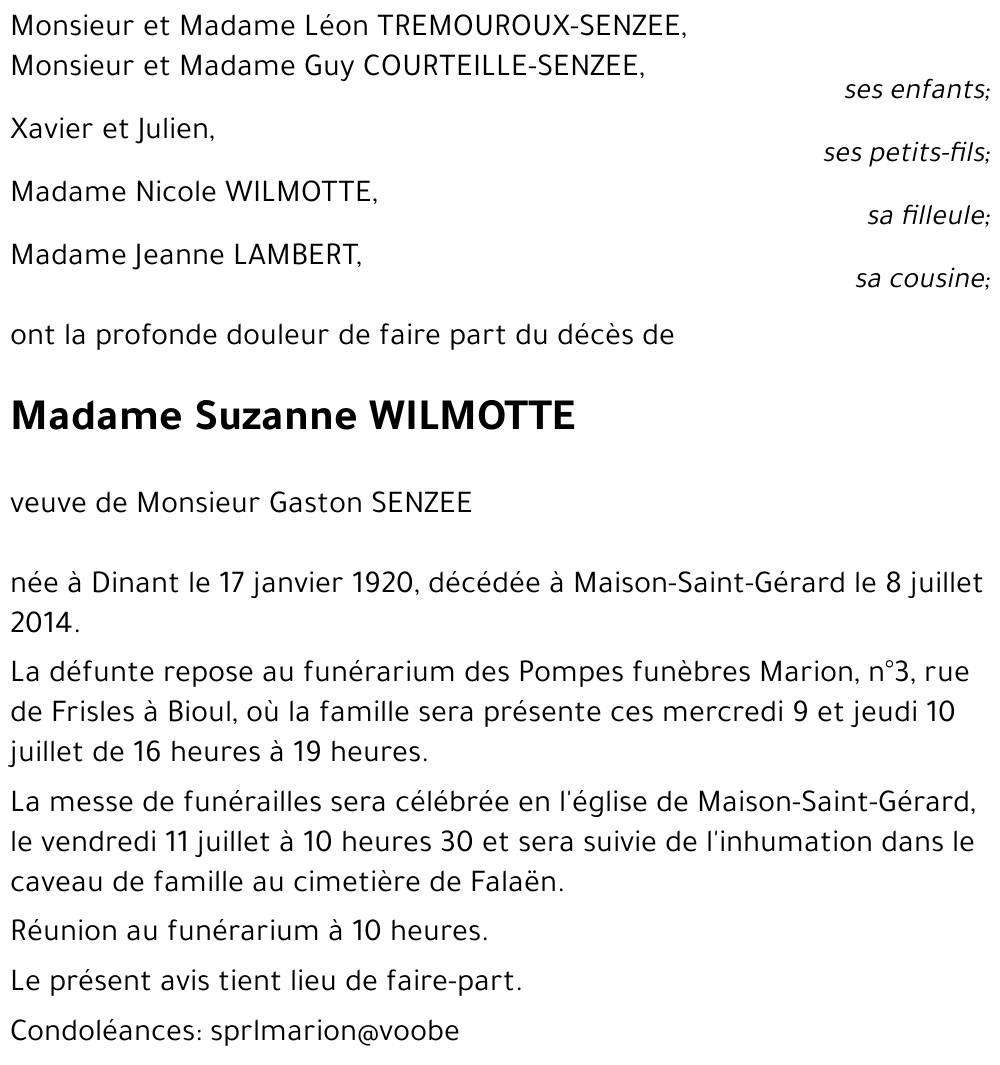 Suzanne WILMOTTE