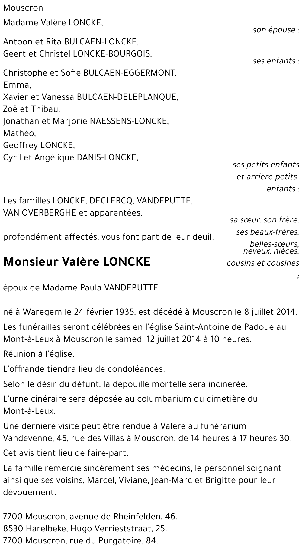 Valère LONCKE