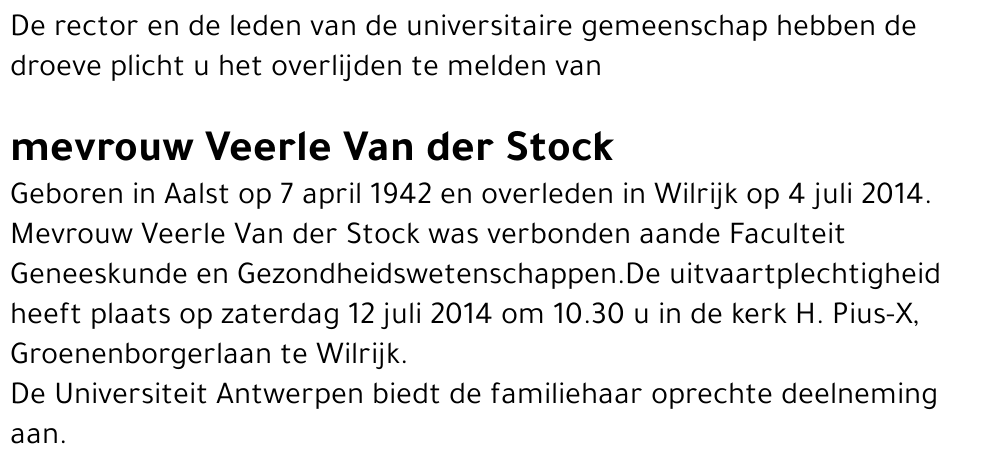 Veerle Van der Stock