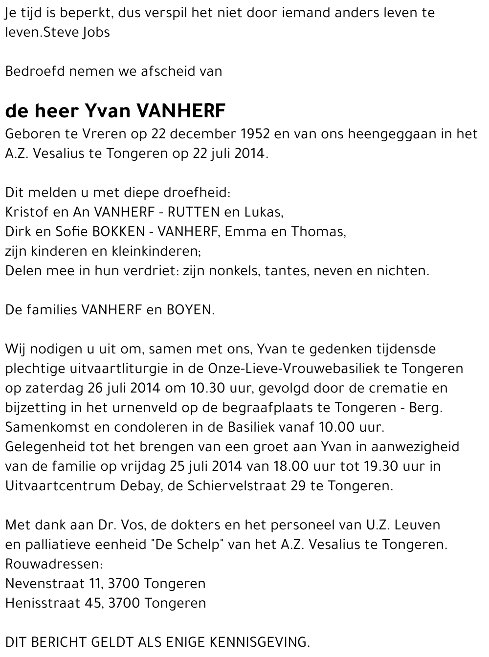 Yvan VANHERF