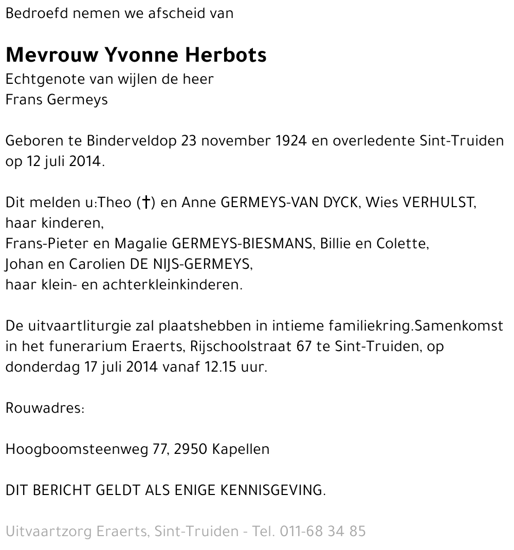 Yvonne Herbots