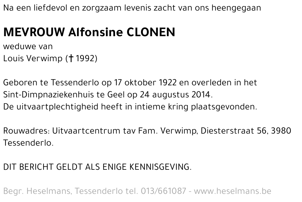 Alfonsine Clonen
