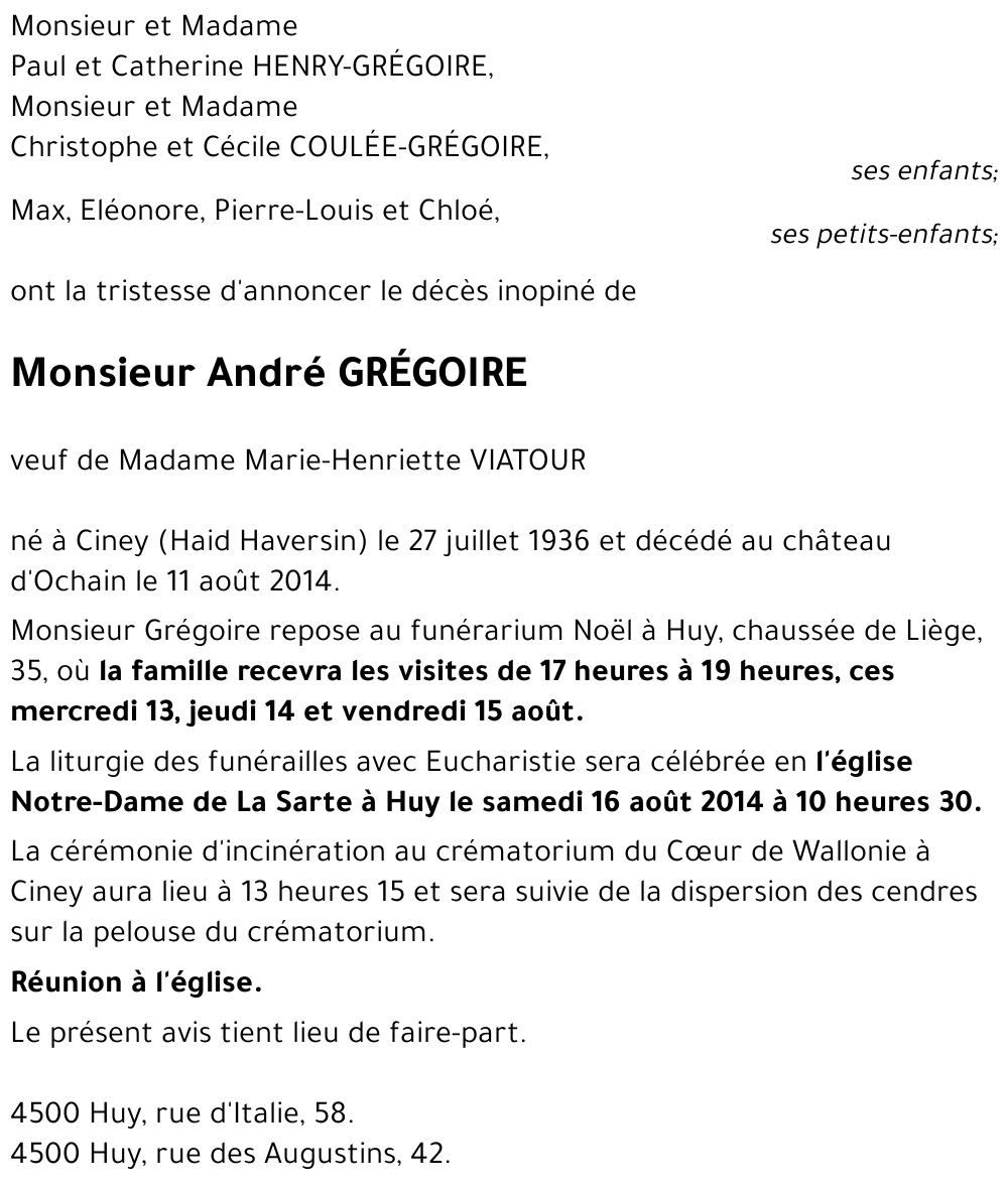 André GRÉGOIRE