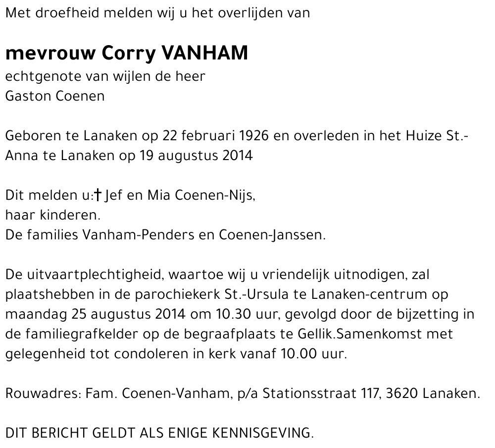 Corry Vanham