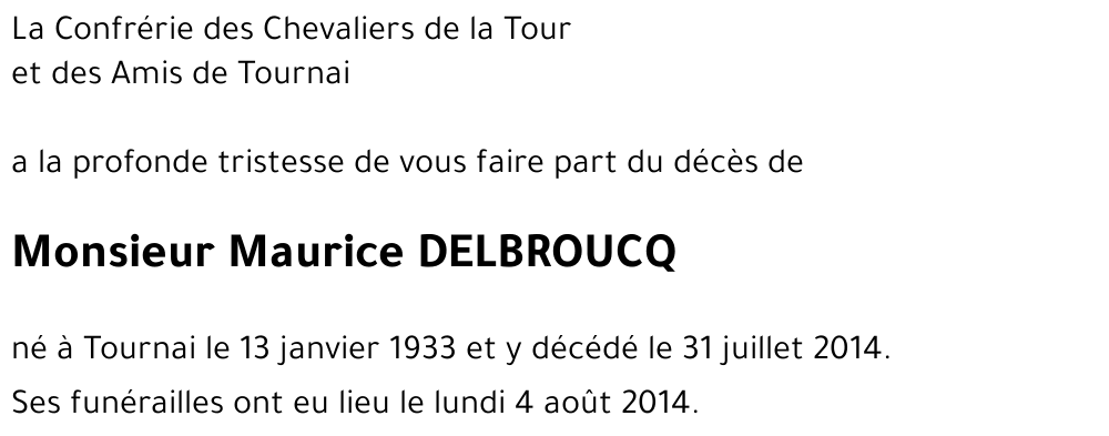 DELBROUCQ Maurice