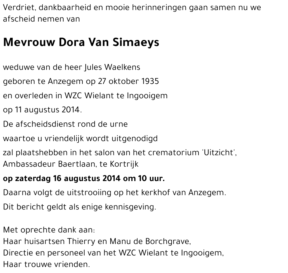 Dora Van Simaeys