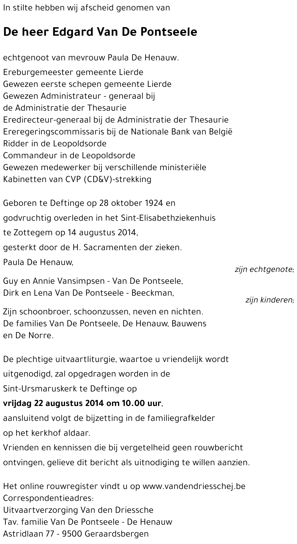 Edgard Van De Pontseele