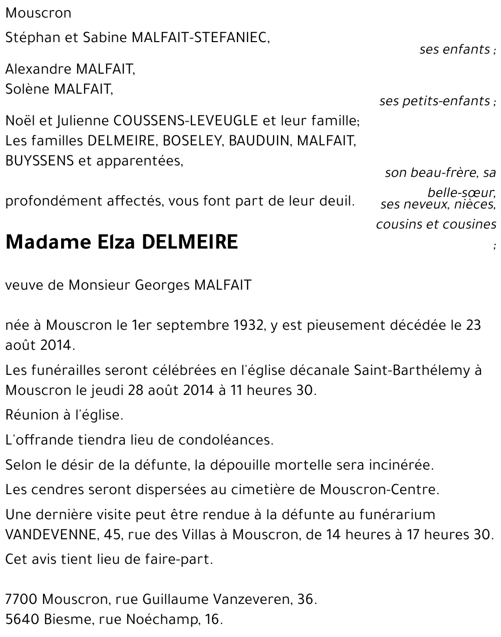 Elza DELMEIRE