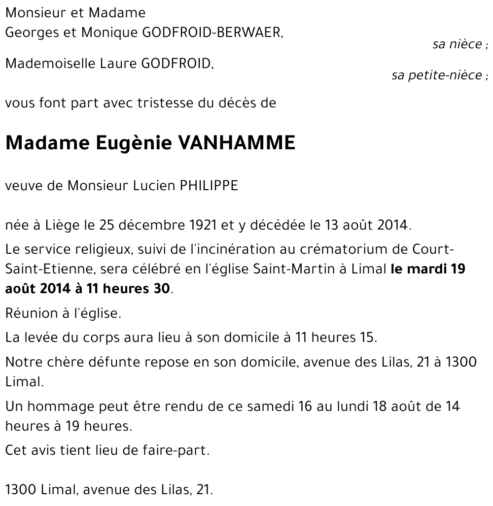 Eugènie VANHAMME