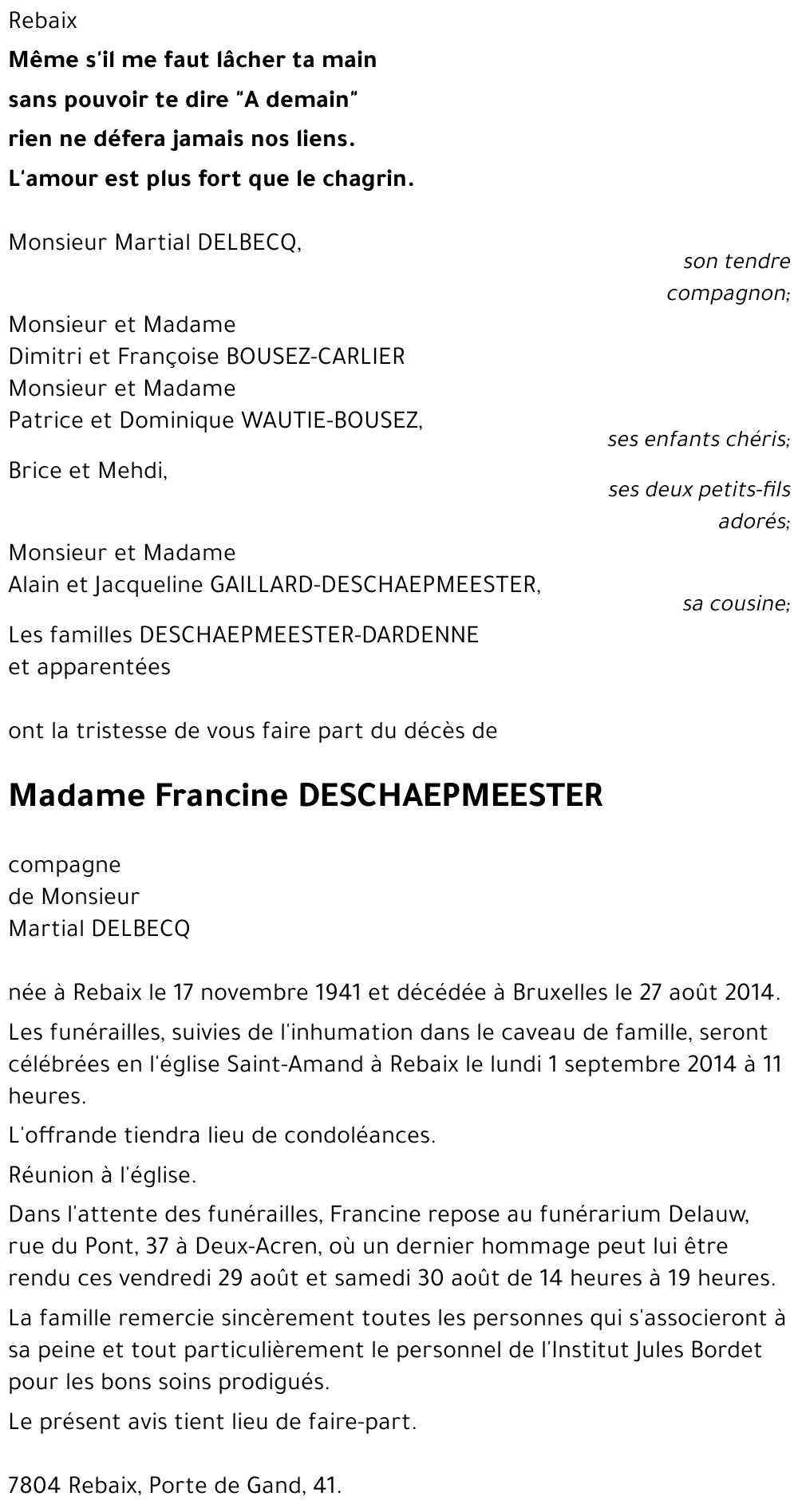 Francine DESCHAEPMEESTER