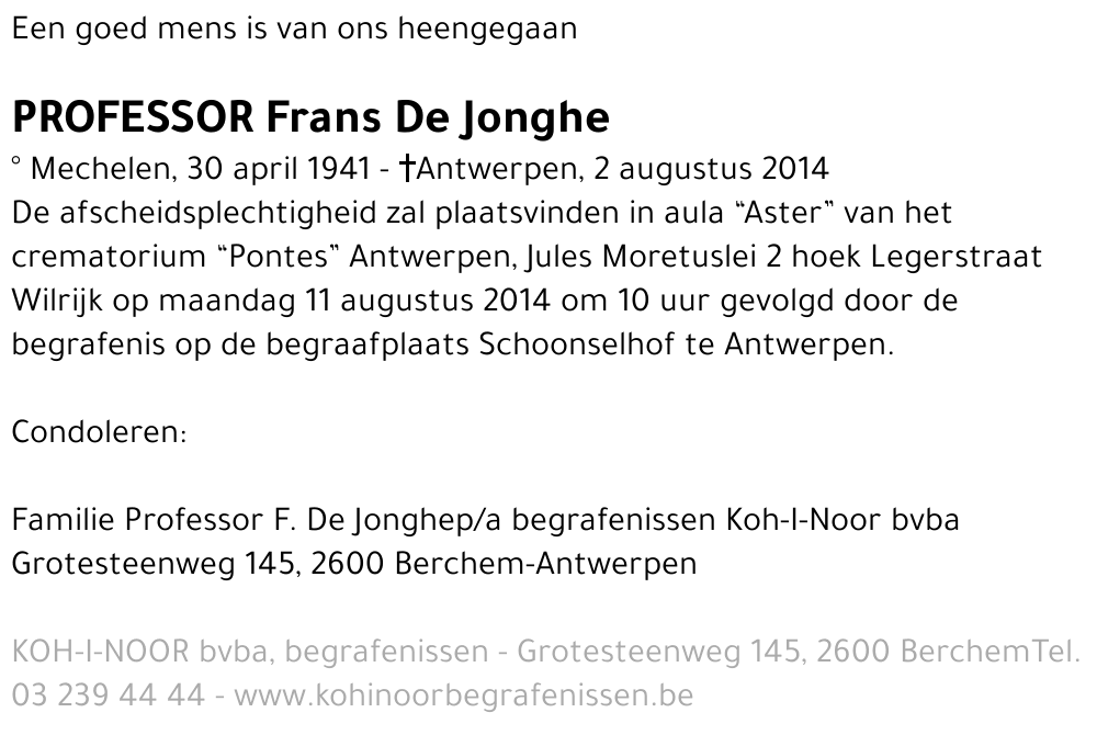 Frans De Jonghe