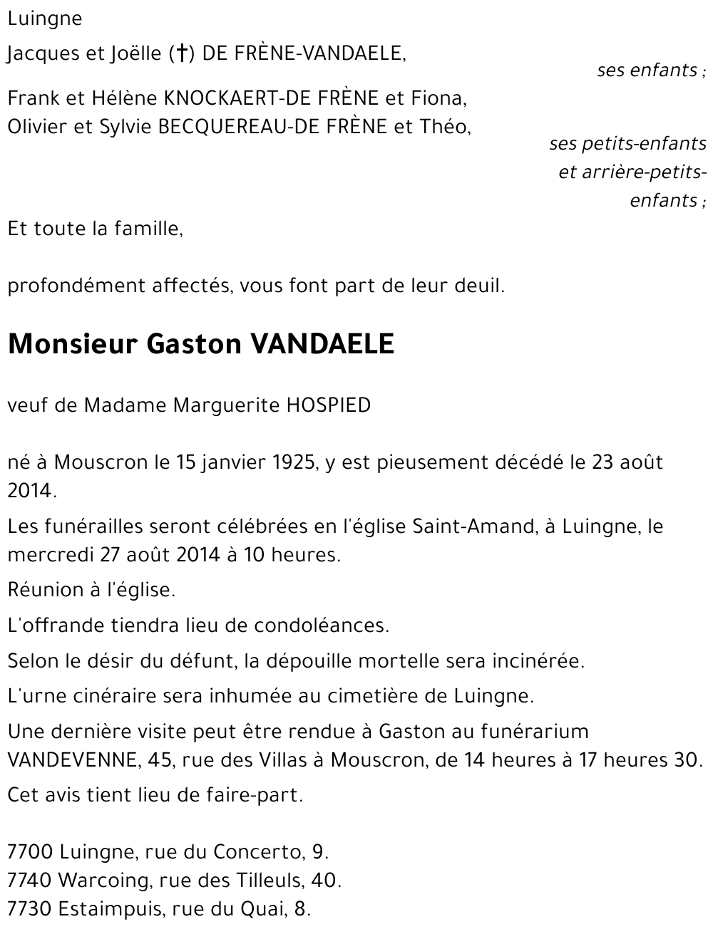 Gaston VANDAELE