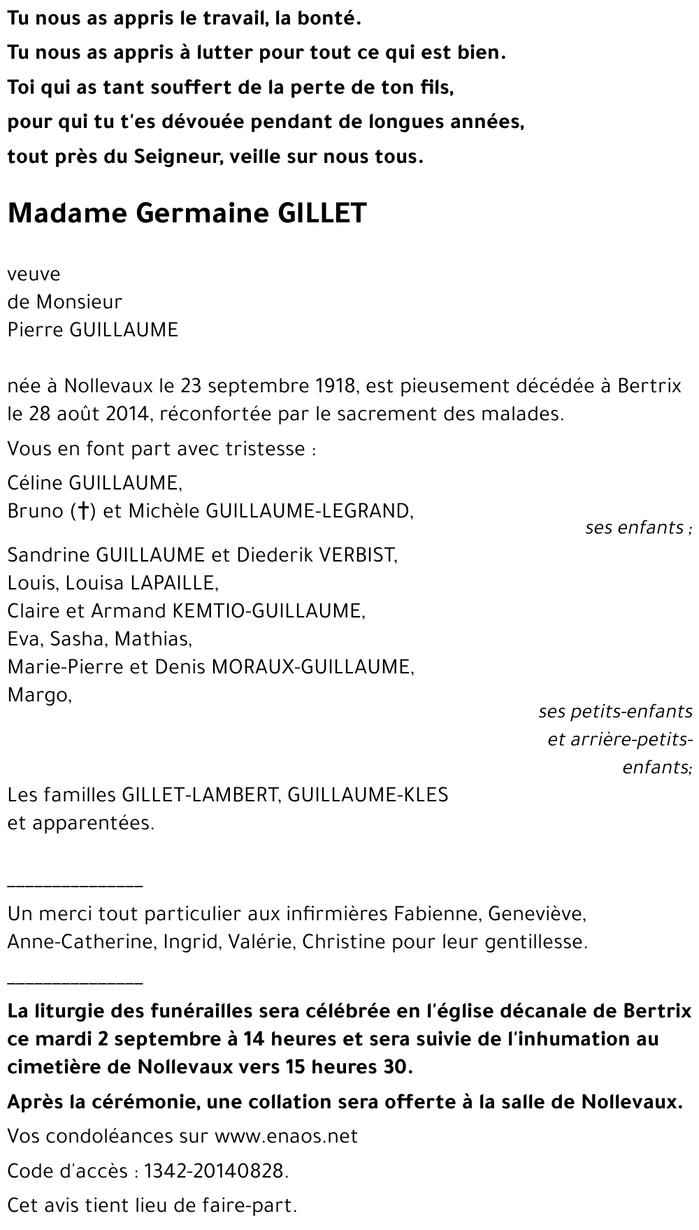 Germaine GILLET